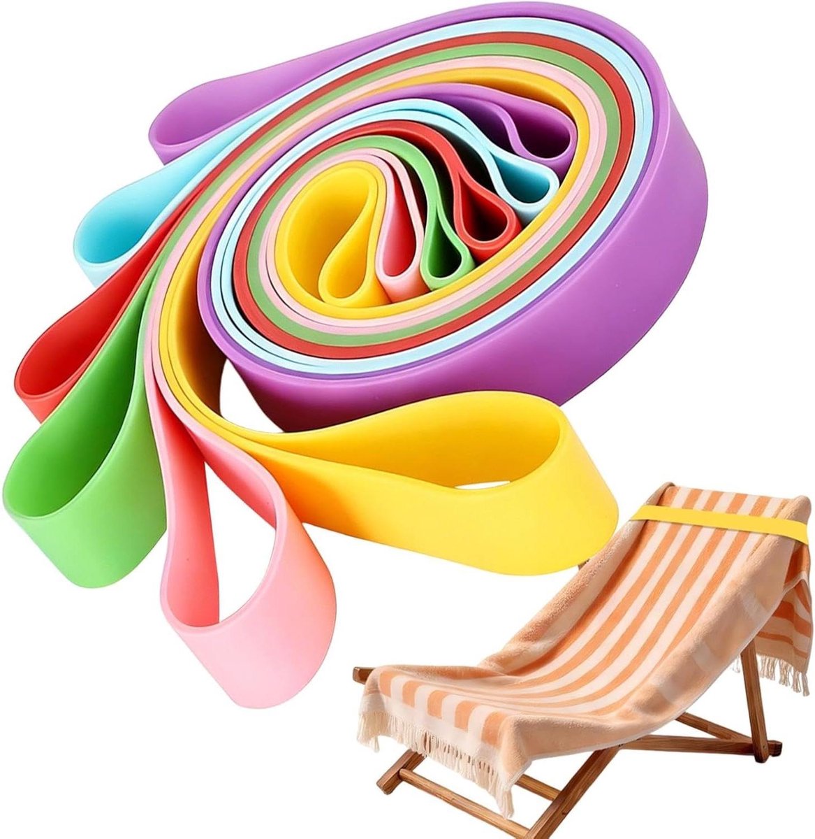 Handdoekbanden - Stoelbanden - Buiten Ontspannen - Windbescherming - 6 Stuks - Multicolor