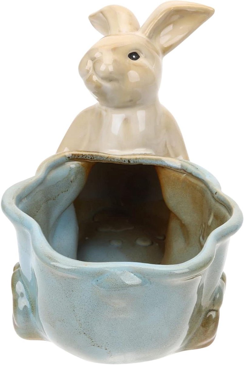 Keramische Opbergschaal - Sieradenhouder Bureau organizer - Sleutels en Sieraden Opbergen - Met Cartoon Konijn Beeldje