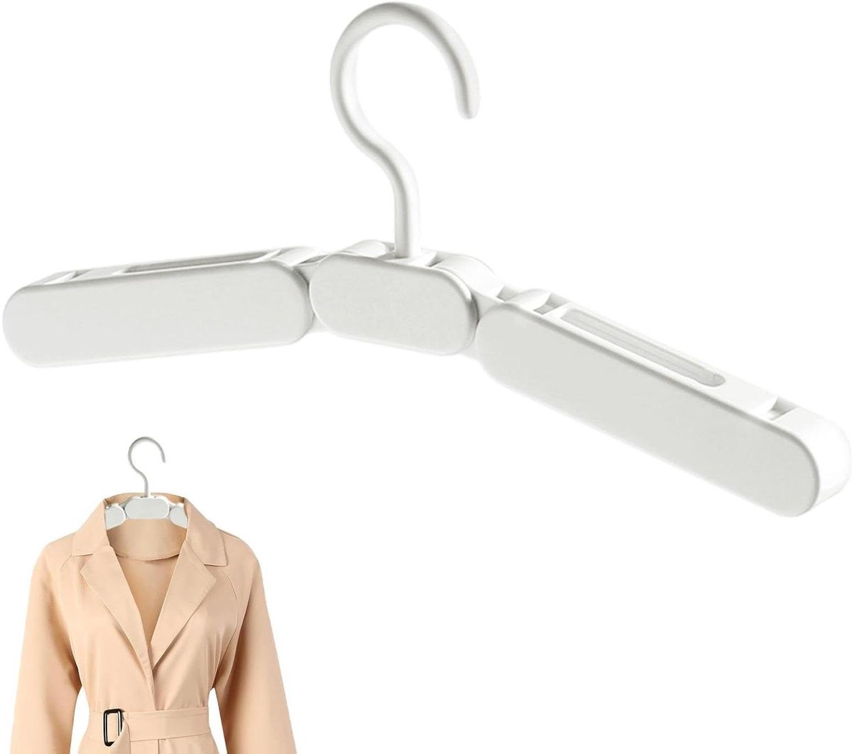 Opvouwbare Hangers - Reis Hangers - Kleding Organiseren - Antislip Textuur - 38cm - Wit