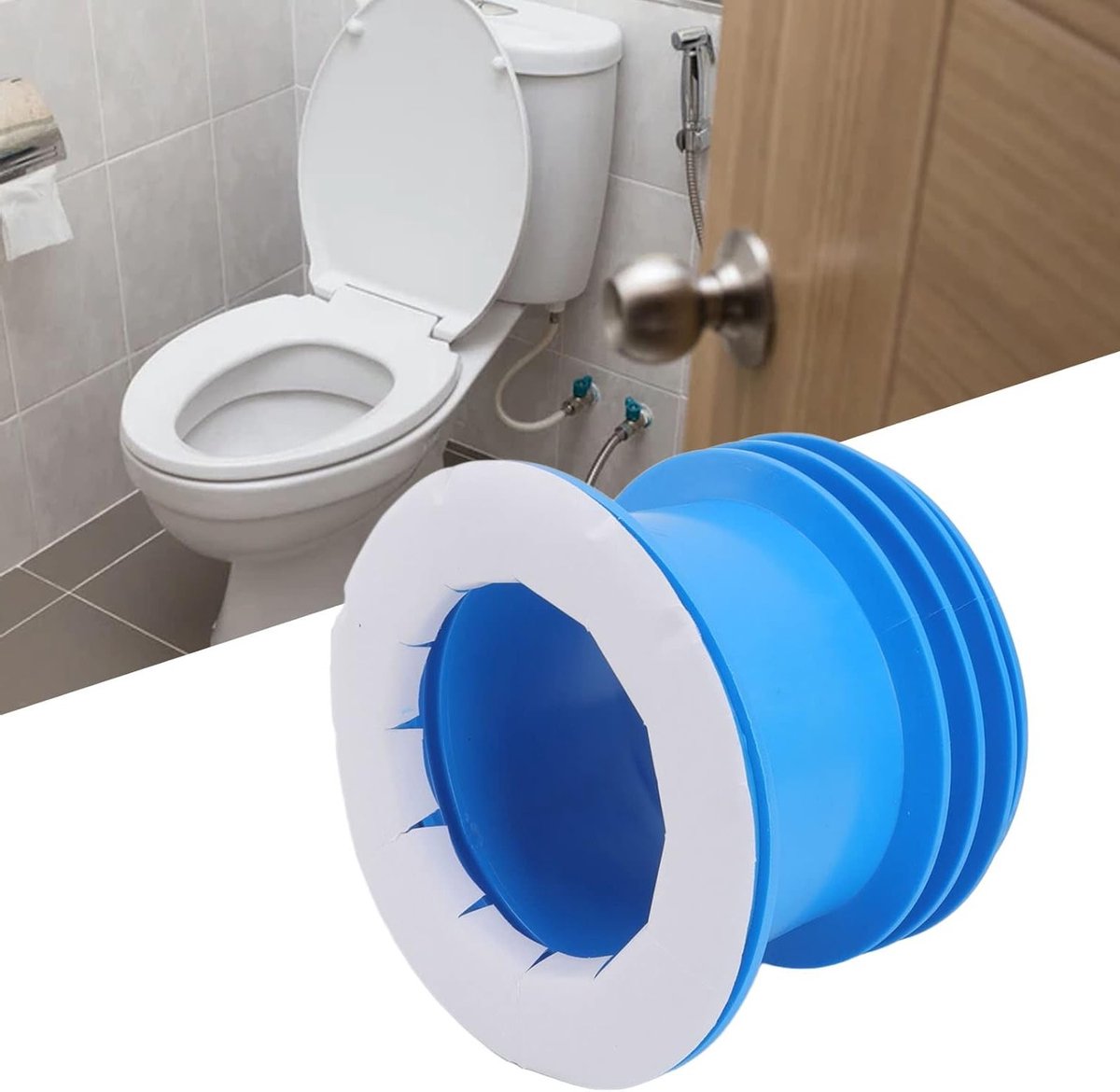 Dikke rubberen toiletafdichting, geur- en lekdicht, eenvoudig te installeren voor elke afvoer, duurzaam en wasbaar