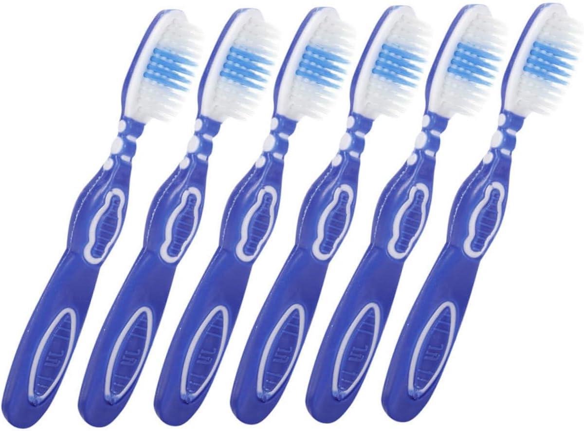 Driezijdige Tandenborstels - Mini Tandenborstels - Reizen en Mondhygiëne - Compact Ontwerp - Set Van 6 - Blauw
