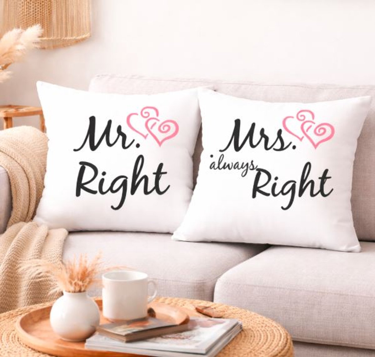 Love & Laughter Collection kussenhoezen - set van 2 stuks - 45x45 cm