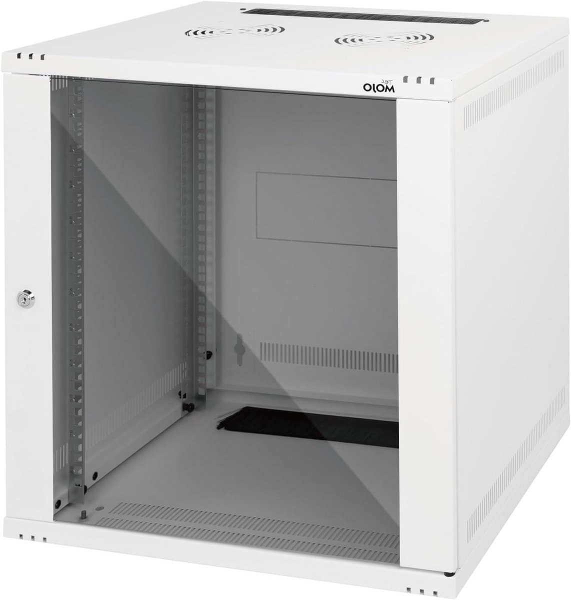 Serverkast - Netwerkkast Rack - Apparatuur Beveiligen - Afsluitbare Glazen Deur - 12U Wandmontage - Wit