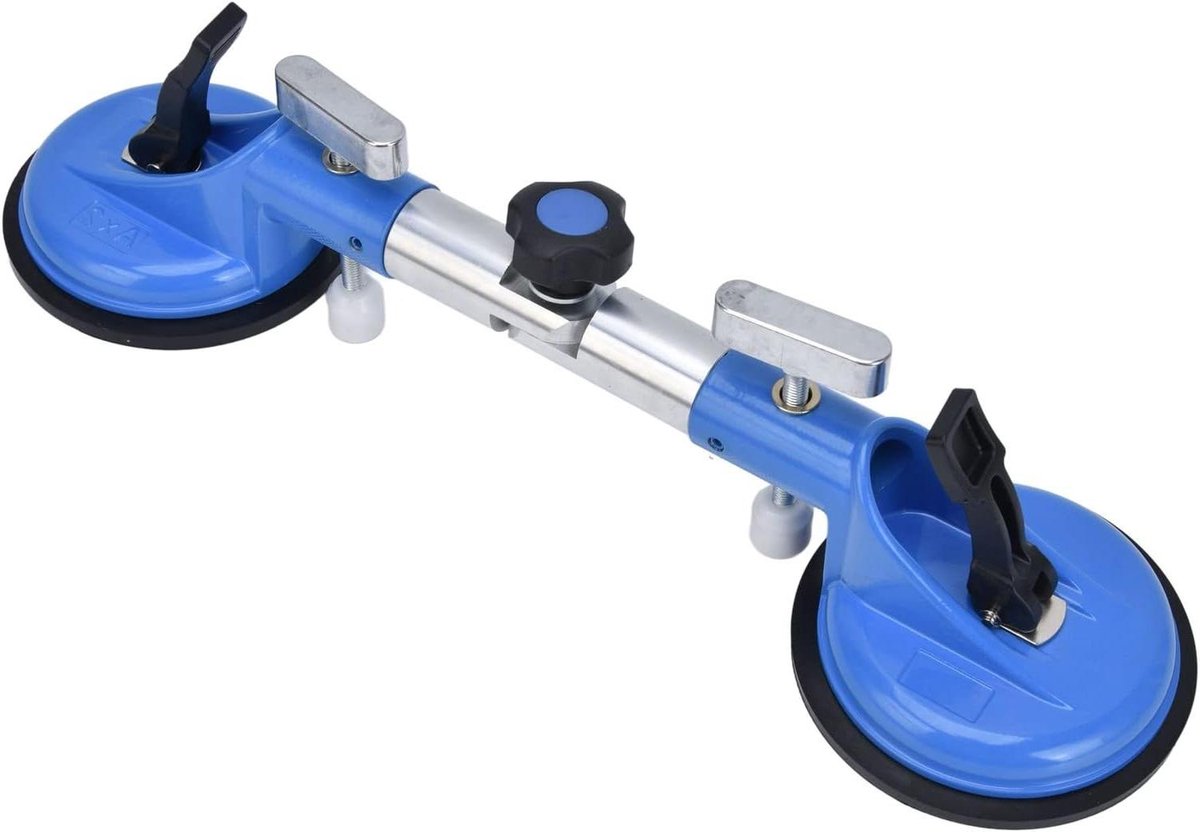 Glazen Zuignap - Vacuüm Lifter - Tegels Plaatsen - Verstelbare Hoek - 44 cm Lengte - Zilver