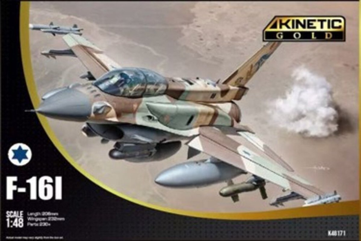 Kinetic Modelbouwpakket Militaire voertuigen - 48171 General Dynamics F-16I Sufa - Israeli Air Force - Israëlische Straaljager Plastic - 1:48 - Modelbouw
