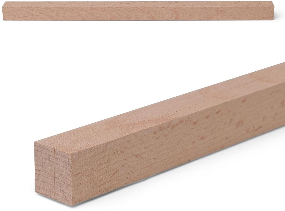 Beuken Houten Lat - Massief Hout Rechthoekig - Meubelbouw Hobby - Technisch Gedroogd Vormvast