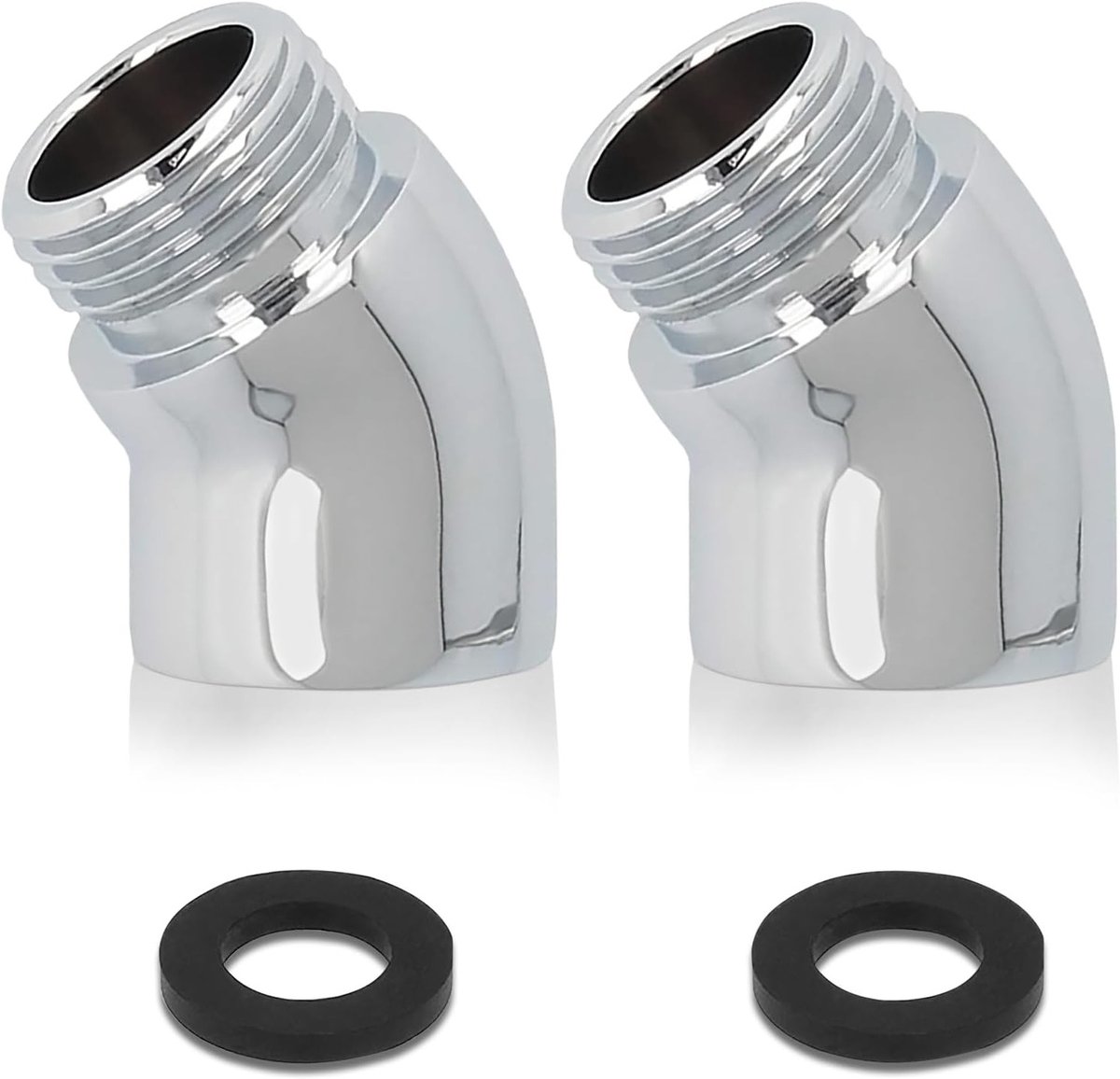Allecta - Handdouche adapter hoekstuk met afdichtingsringen - 145 graden hoek - kraanverlenging - koper - 2 stuks