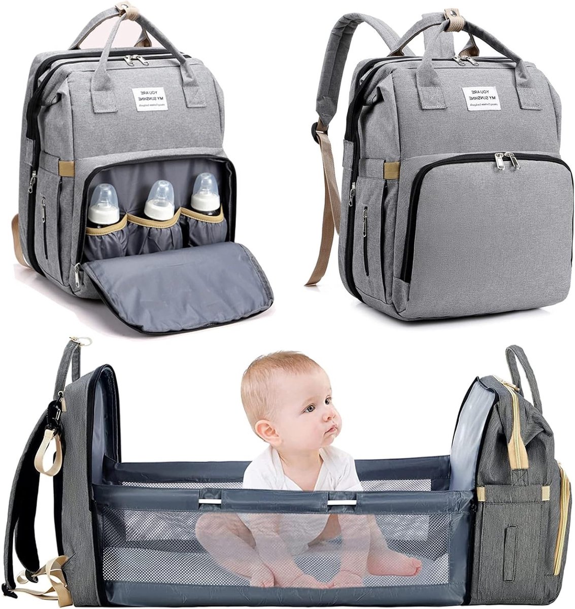 Multifunctionele Luiertas met Verschoonmat, Waterafstotend en Ruime Capaciteit voor Ouders, Ideaal voor Reizen en Dagelijkse Activiteiten