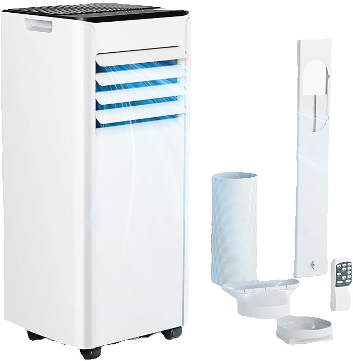 Jently mobiele airco - met afvoerslang - 7000 BTU koelvermogen - met afstandsbediening - energielabel A