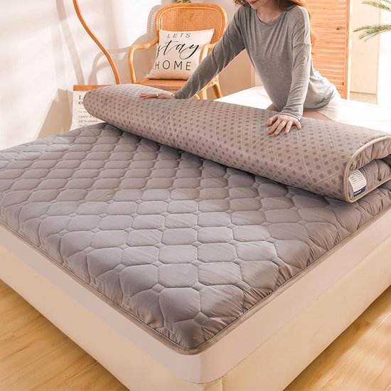 Vouwmatras - Opvouwbaar Bed - Comfortabel Slapen - Hoogwaardig Latex - 120x190 cm - Grijs — afbeelding 2
