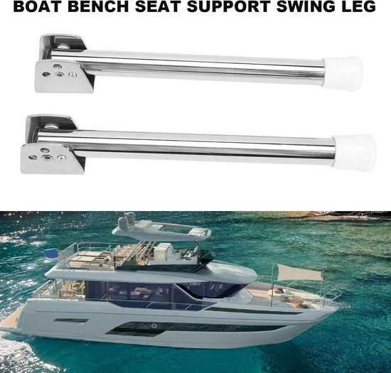 Bootbank Steunpoot - Schommel RVS - Verbeterde Stabiliteit - Swing Ontwerp - 13 inch - Zilver — afbeelding 2