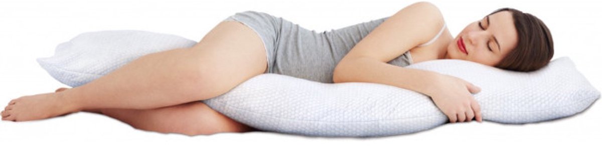 Lichaamskussen XXL – Ergonomische Ondersteuning voor Rug, Heupen en Benen – Voor Zijslapers en Zwangeren