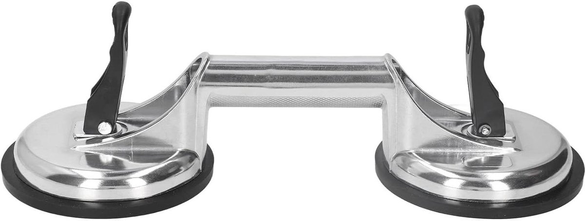 Glazen Zuignap - Vacuüm Lifter - Materiaal Verplaatsen - 80KG Verticale Zuigkracht - 118 mm Diameter - Zilver Zwart