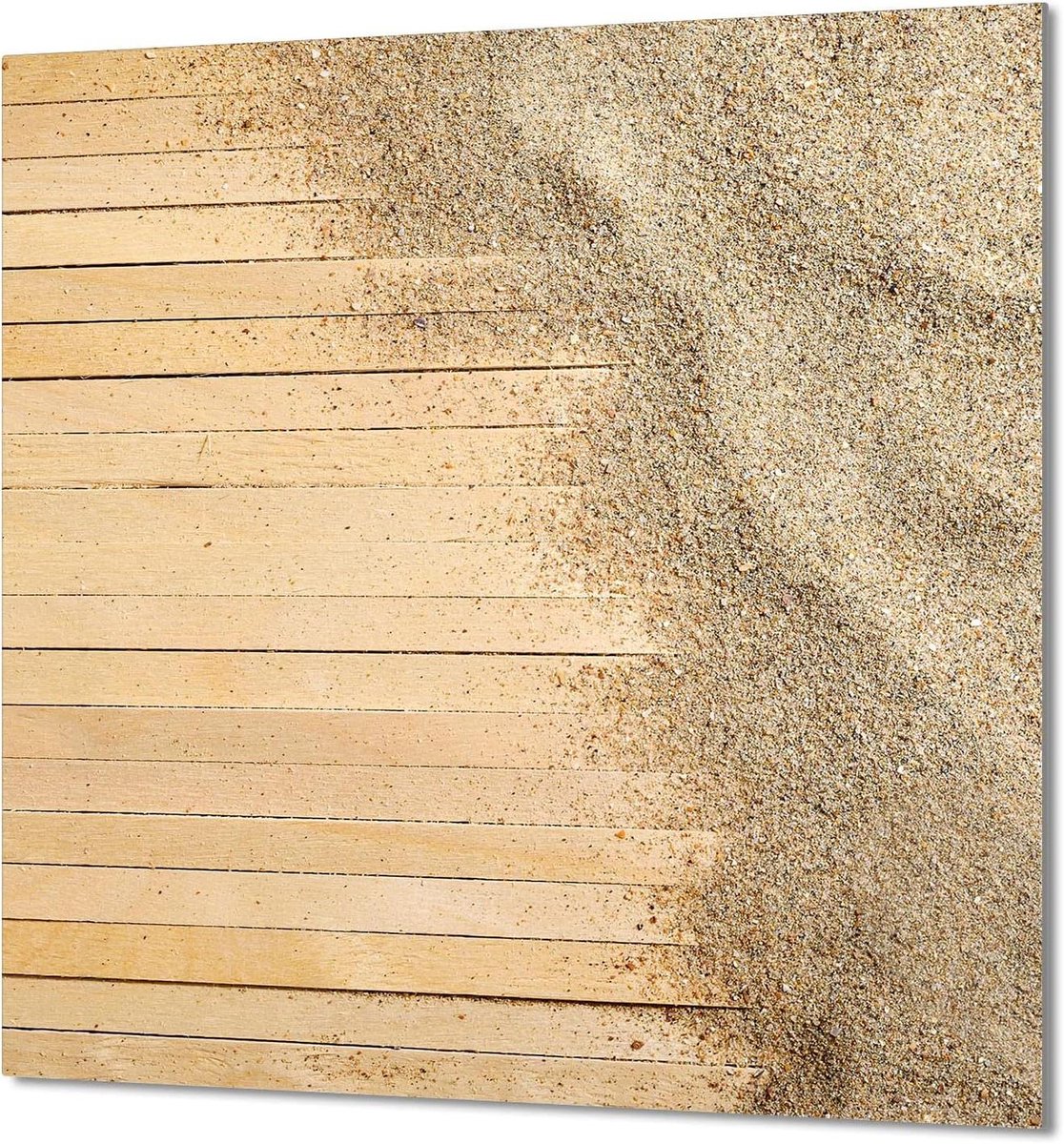 Glazen Spatscherm Kookplaat Afdekplaat Keuken Beschermen Gehard Glas 60x65 cm Beige