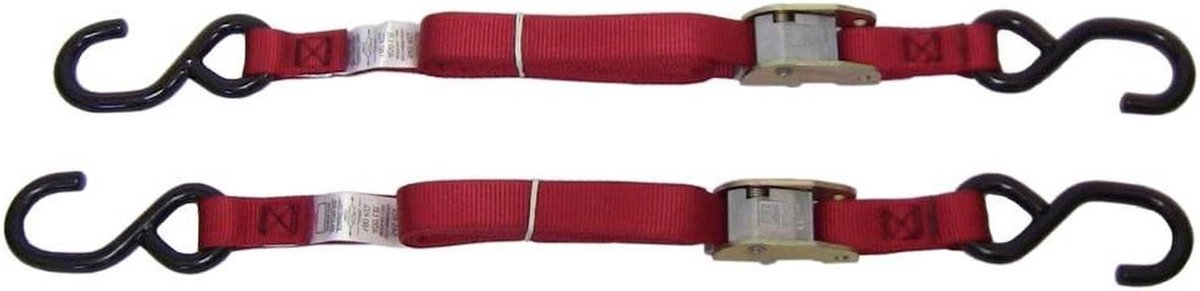 Spanbanden met Nokgesp - Lading Zekeren - Transport Beveiligen - Antislip Nokgesp - 6 Stuks - Rood