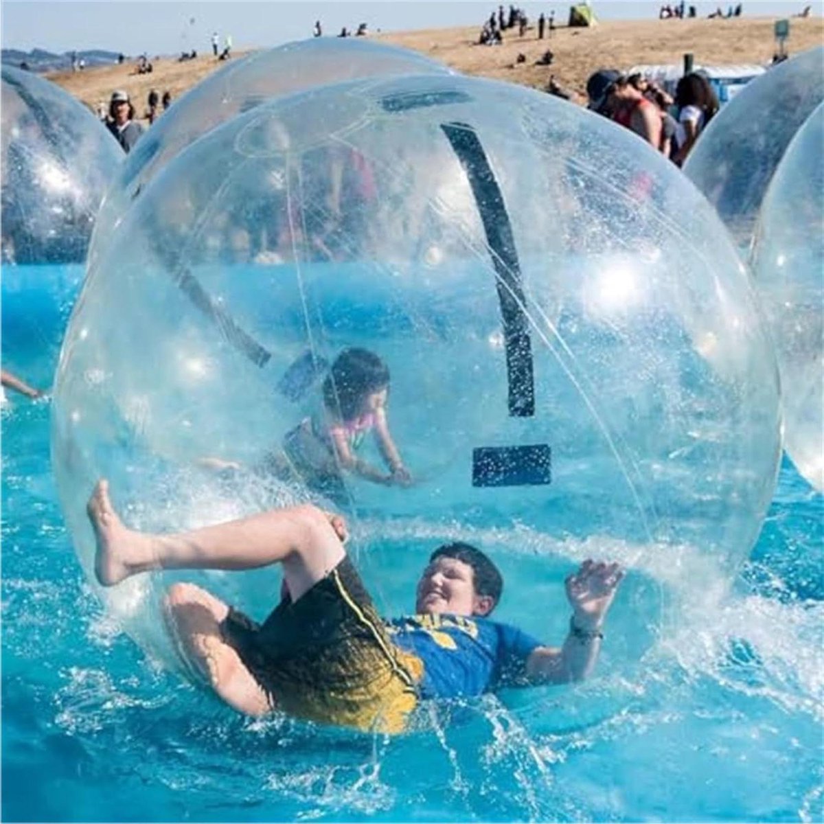 Waterloopbal - Rolbal op water - Waterpret beleven - Waterdichte rits - Tot 25 meter - Transparant