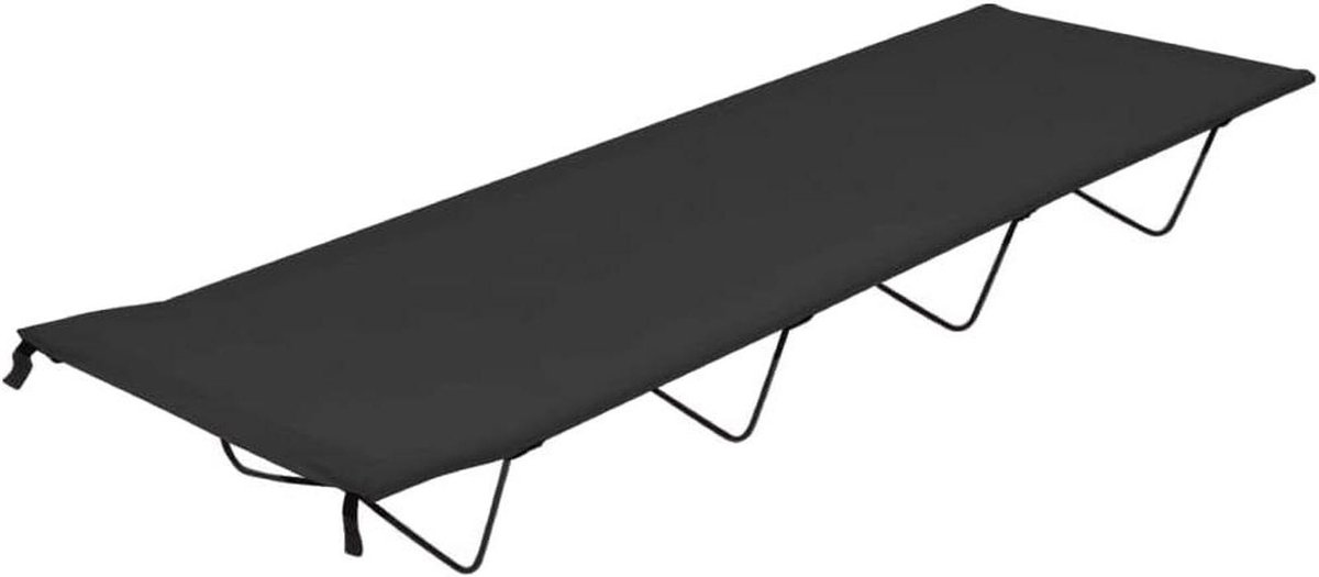 Kampbed voor volwassenen - Campingbed opvouwbaar - Reizen en buiten - Zwaar belastbaar - 180x60x19 cm - Zwart