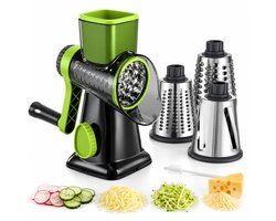 BOTC Kaasrasp - Groenteversnipperaar - 3-in-1 Rasp - 3 bladen - Sterke zuigvoet - Multifunctionele Snijmachine -groente