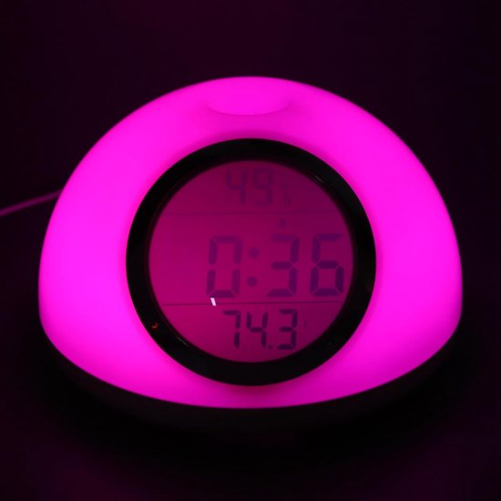Wekker met Zonsopgang - Simulatie Lamp - Rustig Wakker Worden - Bewegingsdetectie - 7 Kleuren - Wit — afbeelding 2
