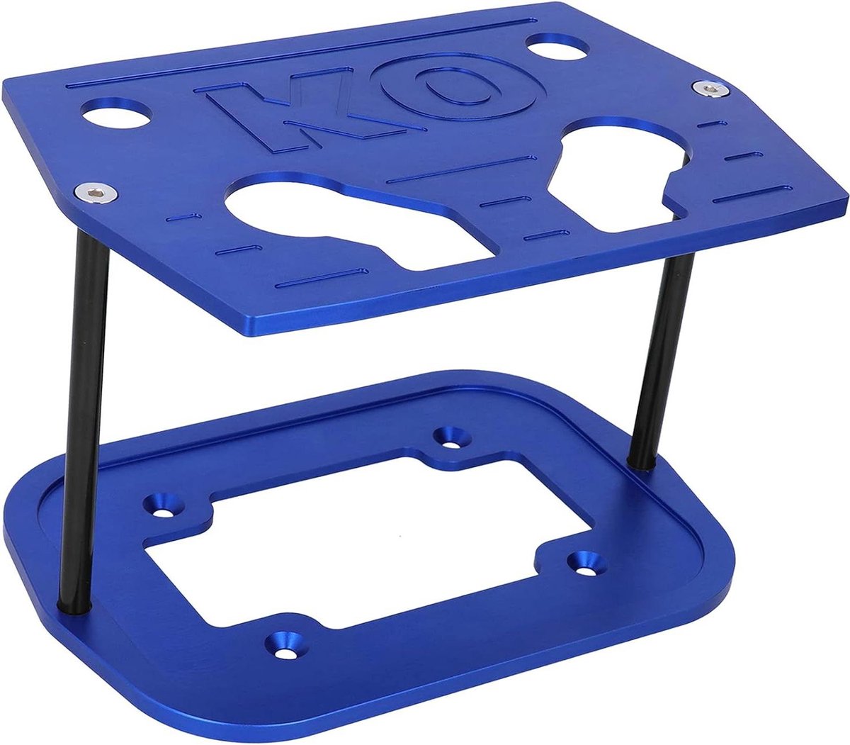 Batterijhouder Metaal - Accubak Lade - Voertuig Beveiliging - Roestbestendig Ontwerp - 30 x 21 x 3 cm - Blauw