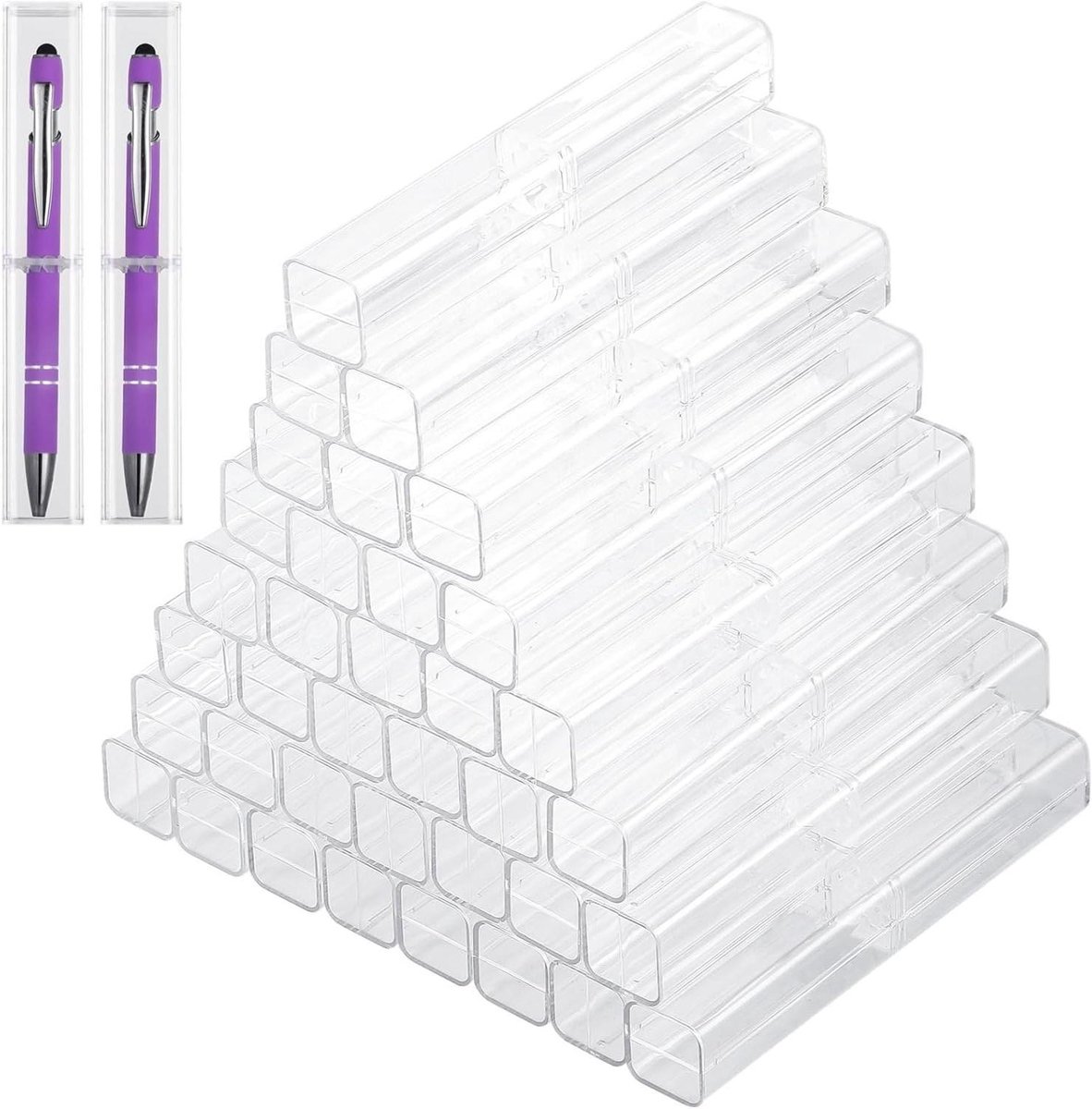 Pennendozen - Opbergcontainers - Cadeau Verpakken - Massief Acryl - 40 Stuks - Transparant