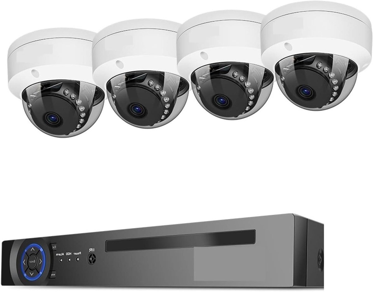 Beveiligingscamera Set - CCTV Systeem - Huis Bewaken - AI Gezichtsdetectie - 5MP Resolutie - Zwart