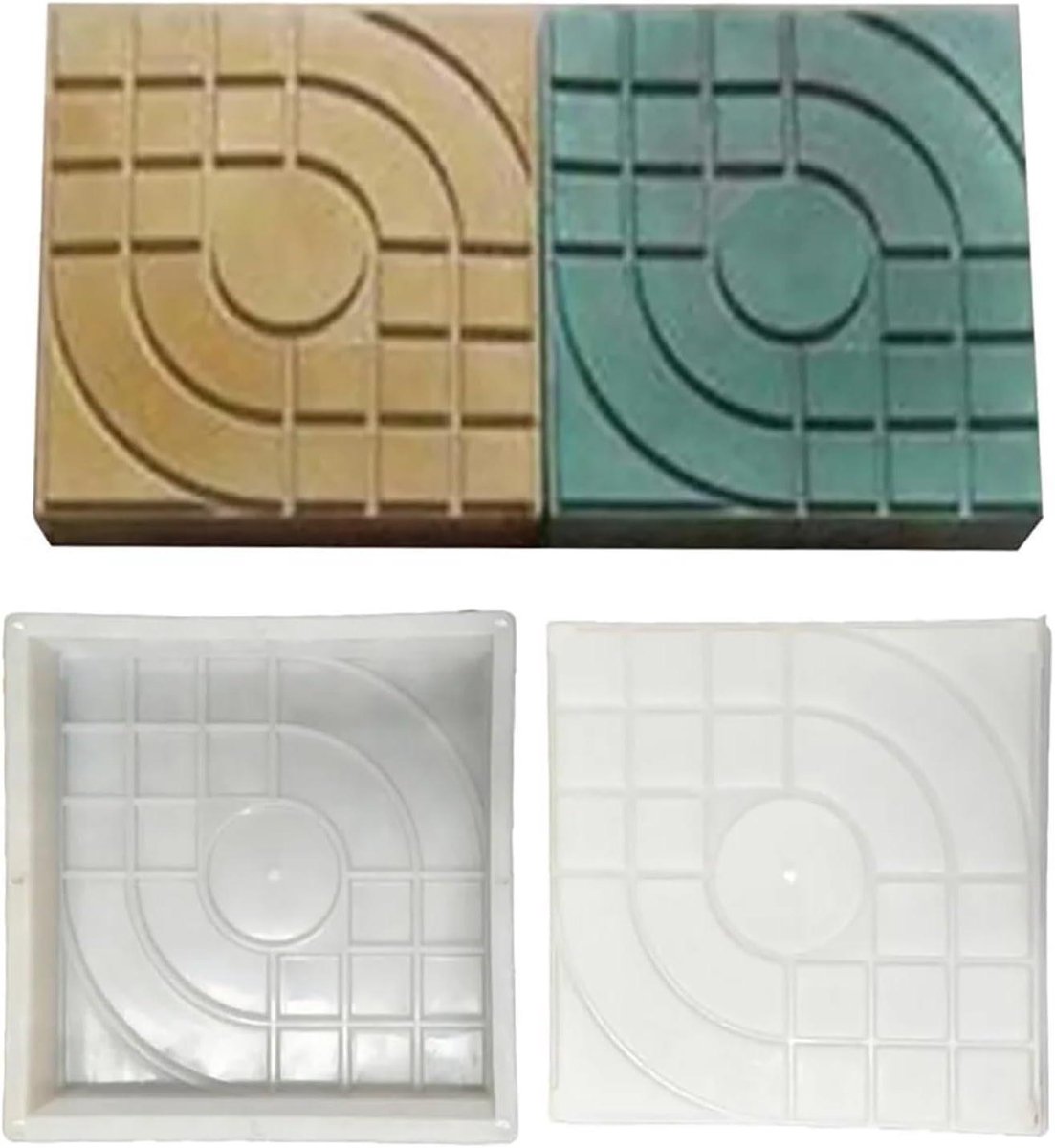 Stoeptegel Mal - Betonmal Tuin - Pad Aanleggen - Herbruikbaar Plastic - 25x25x4 cm - Wit