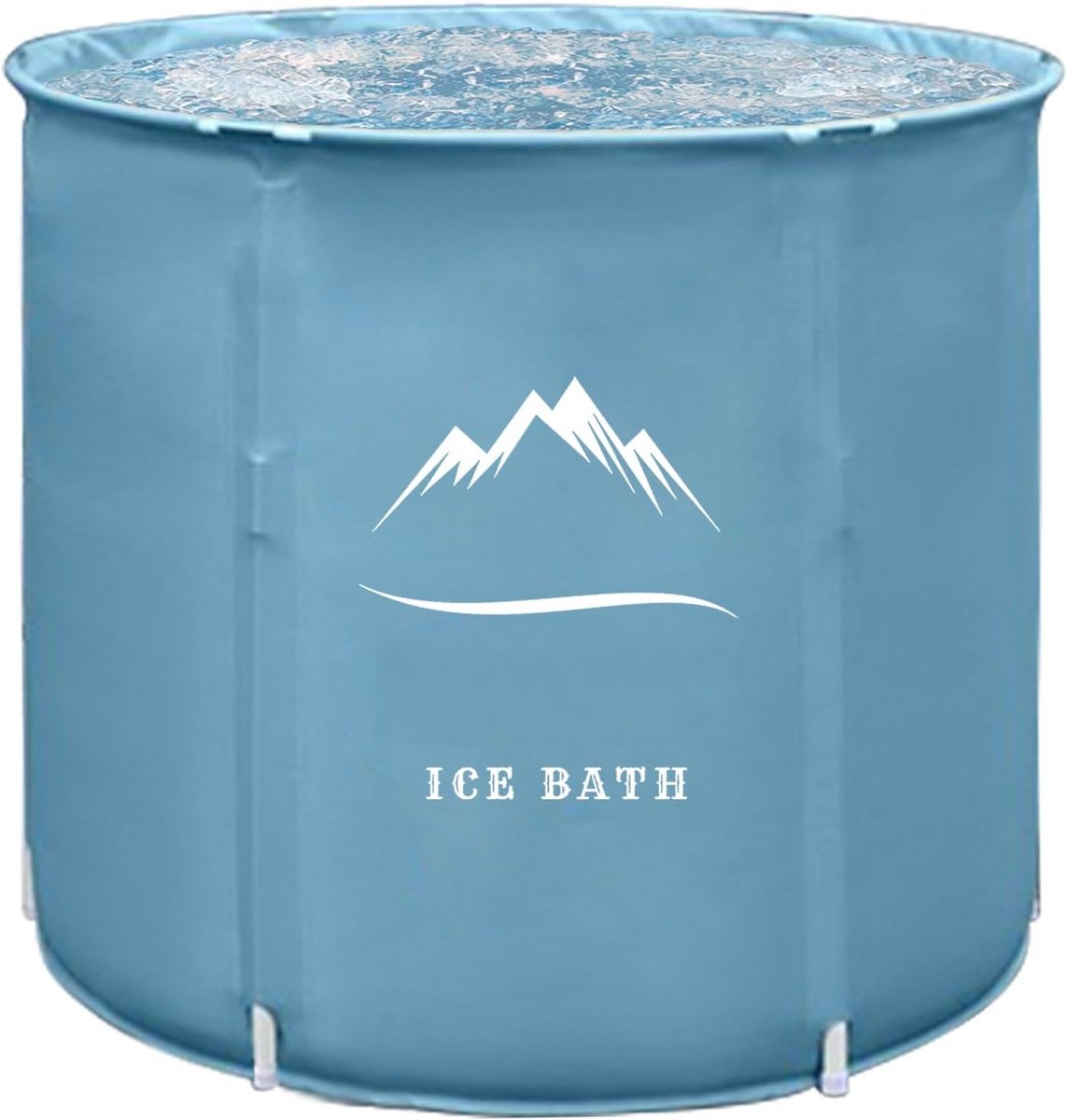 Opvouwbare Badkuip Volwassenen Draagbare Bathtub 70 x 68 cm Rond Plastic Bad voor Spa, Zoutbad, IJsbaden - Lichtblauw