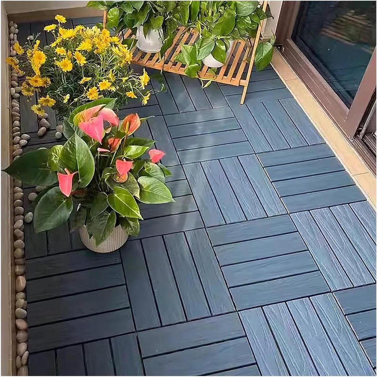 Vloertegels - Terrastegels - Buitenruimte Decoreren - Klik Systeem - 30x30cm - Donkergrijs