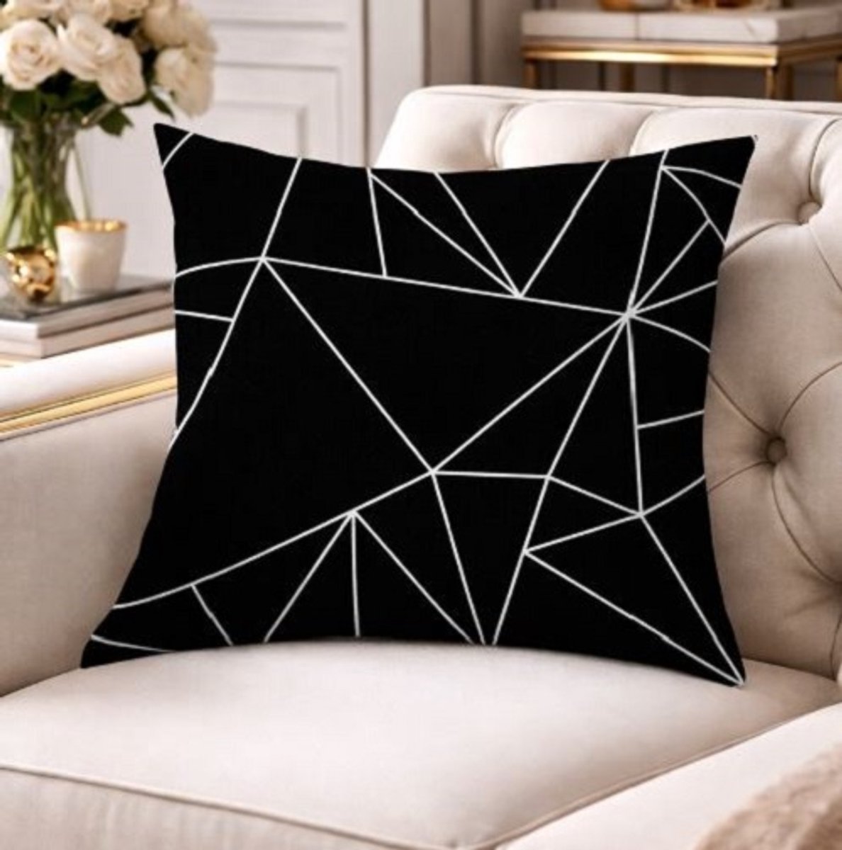 Black & White Living Collection Kussenhoes - 45 x 45 cm