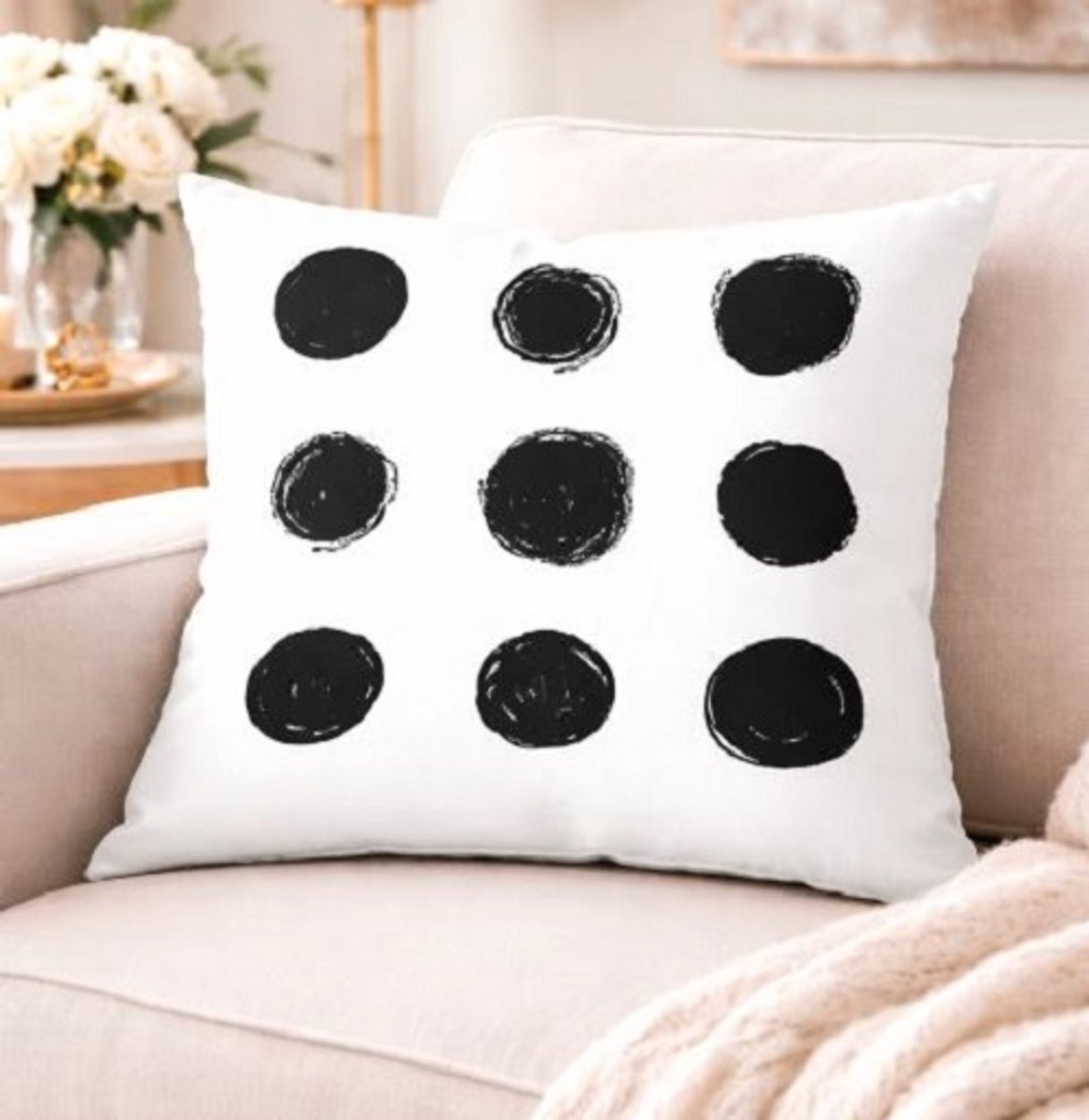 Black & White Living Collection Kussenhoes - 45 x 45 cm
