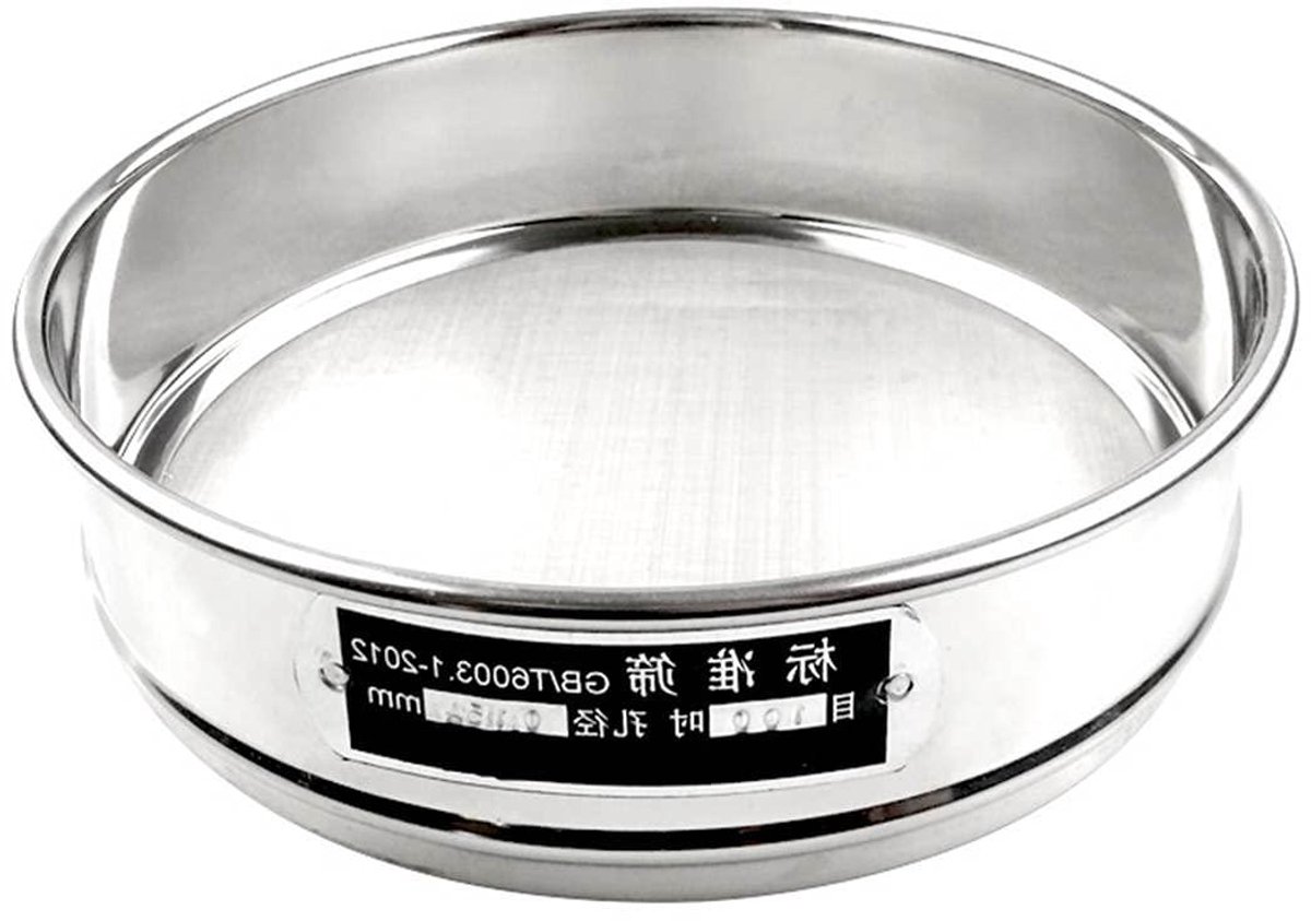 Laboratoriumzeef - Testzeef Zeef - Deeltjes Scheiden - Roestvrij Staal - 20 cm - Zilver