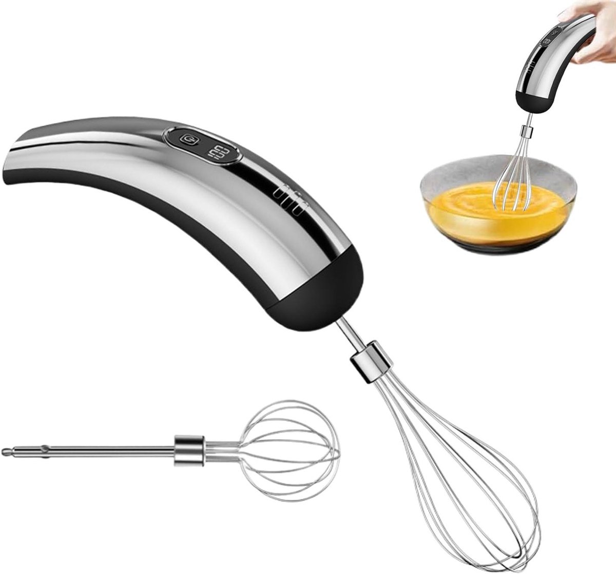 Elektrische Handmixer - Keukenmixer Roestvrij Staal - Koken en Bakken - 5 Snelheden Instelbaar