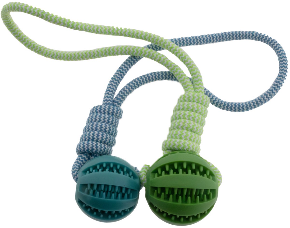 Snuffelfun duurzame Kogelstoot set van 2- Touw met bal