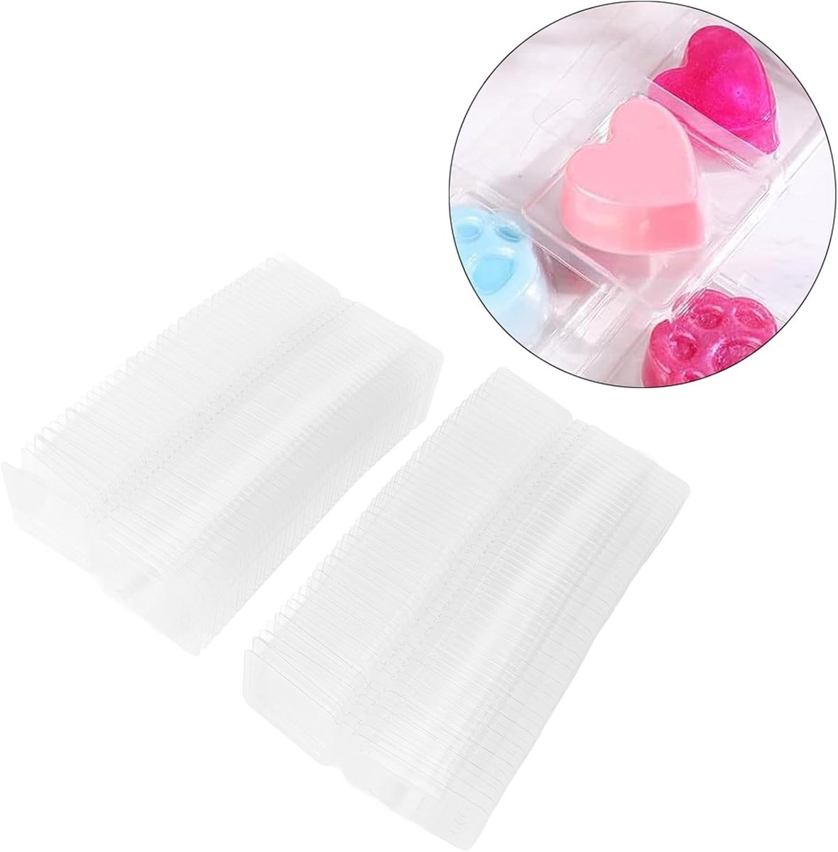 Wax Melt Molds - Clamshell Molds - Kaarsen Maken - Met Ophanggaatje - 100 Stuks - Transparant