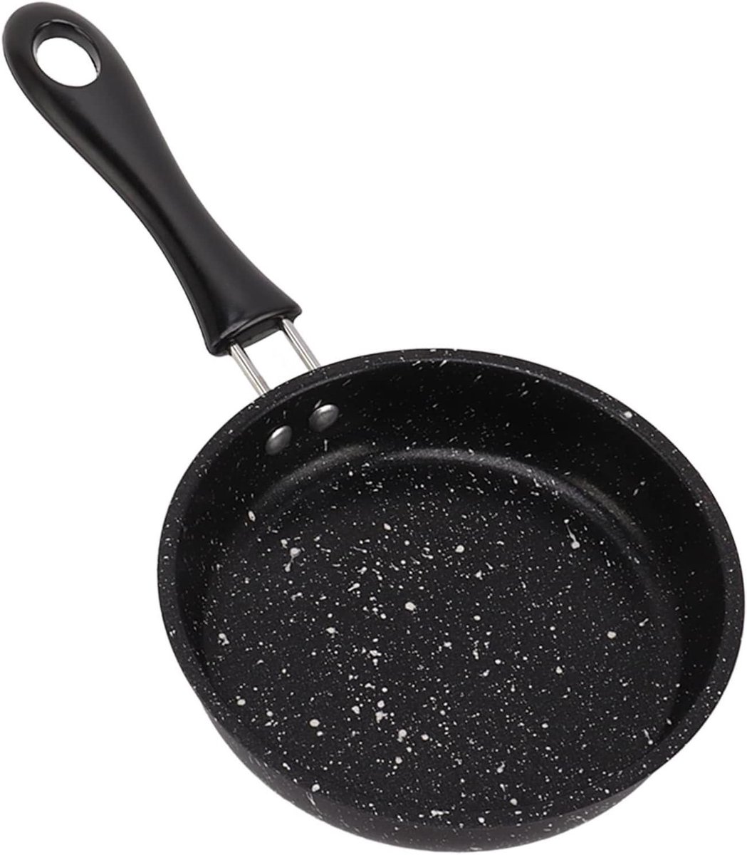 Koekenpan - Koekjespan Grillpan - Gezond Koken - Snelle Warmtegeleiding - 14 cm - Zwart