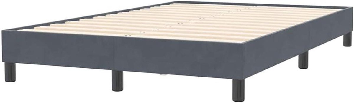 Boxspring bed - Gestoffeerd bed - Rustige nachtrust - Zacht fluweel - 120x210 cm - Donkerg