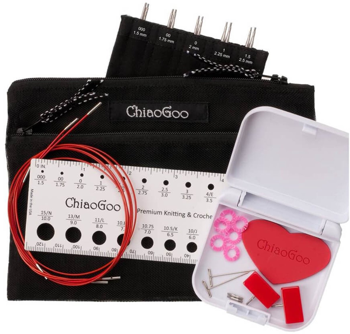 ChiaoGoo TWIST Lace vrws. puntenset 13cm 1.50-2.50mm.