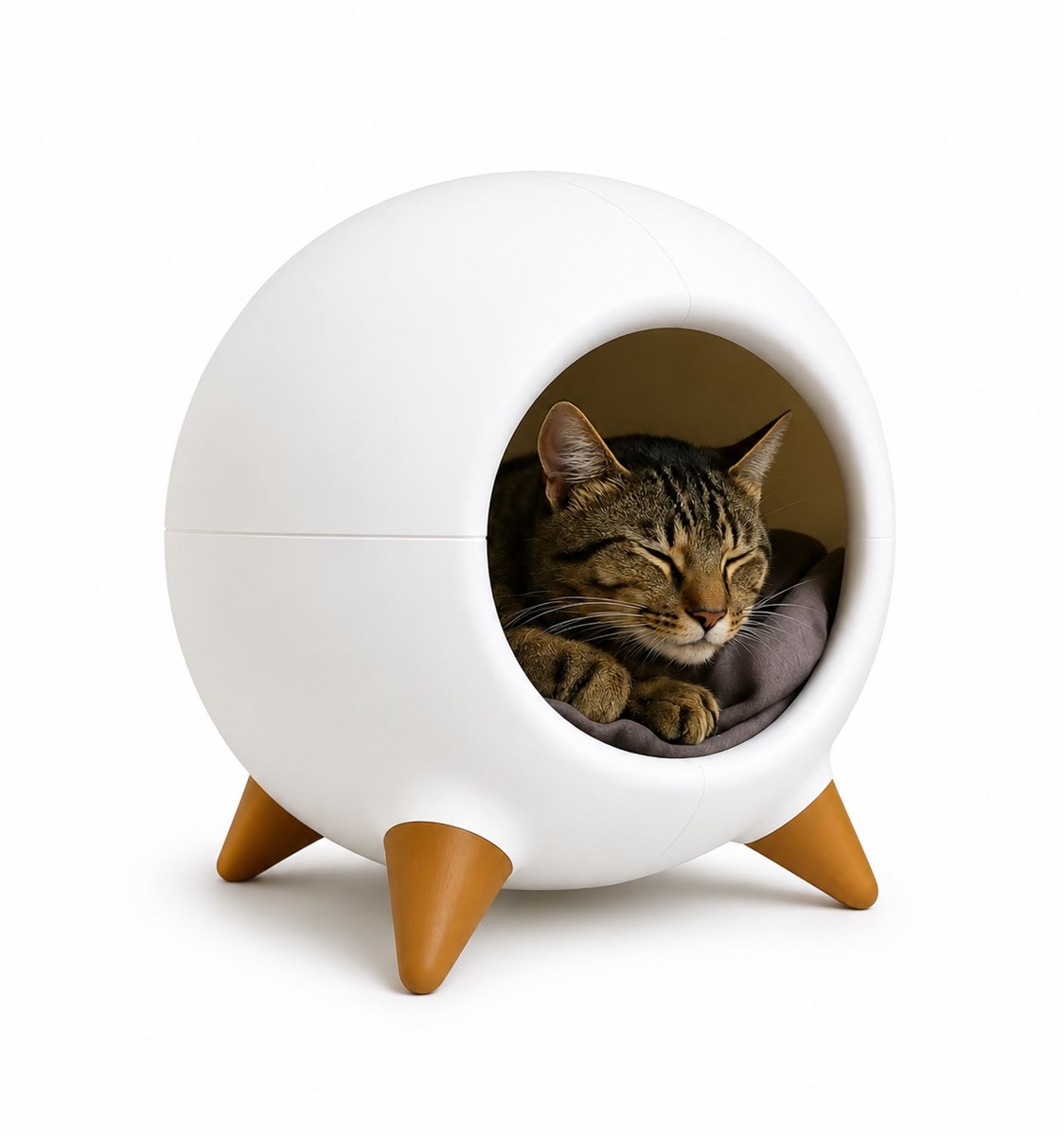 Design Kattenhuis op Poten – Moderne Kattenmand – Katteniglo voor Binnen Medium