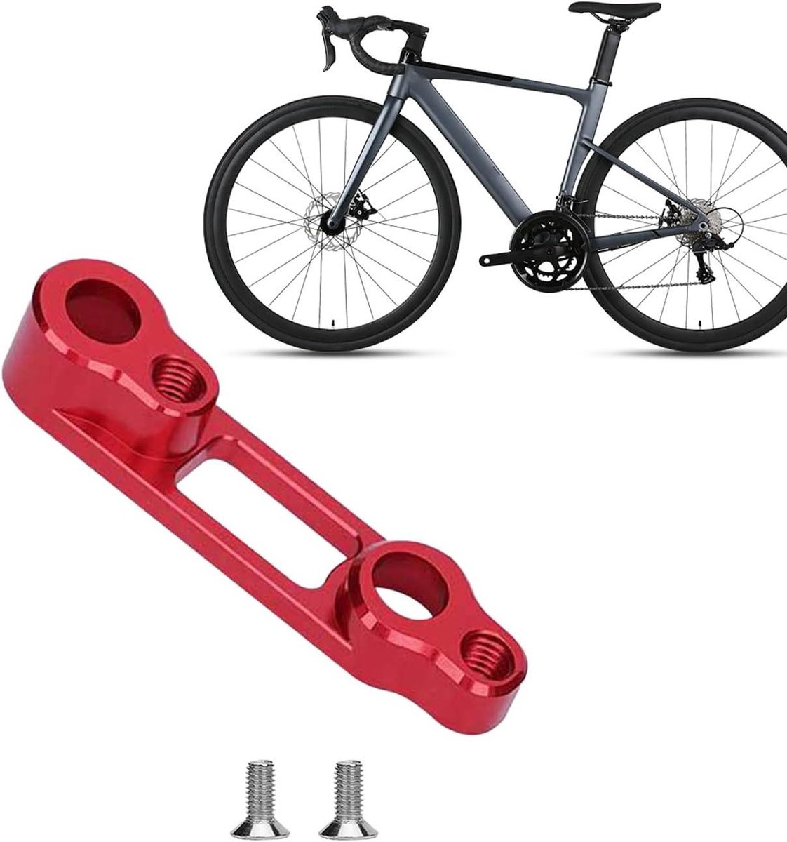 Fiets Rem Adapter - Schijfrem Mount - Veilig Remmen - Aluminium Legering - 8.5x1.2x0.8 cm - Zilverkleurig