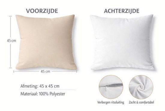 Housse de coussin Violet- White - Violet- Wit - Sierkussen - 45x45 cm