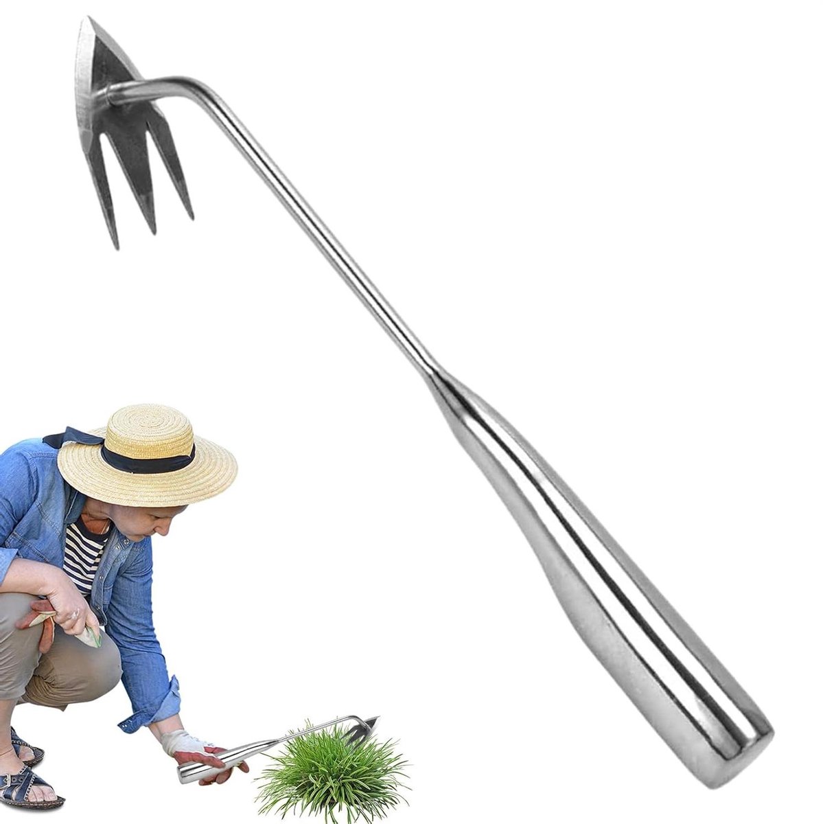 Onkruidtrekker - Onkruidverwijderaar - Terras reinigen - Ergonomisch ontwerp - 3 robuuste tanden - Metaal