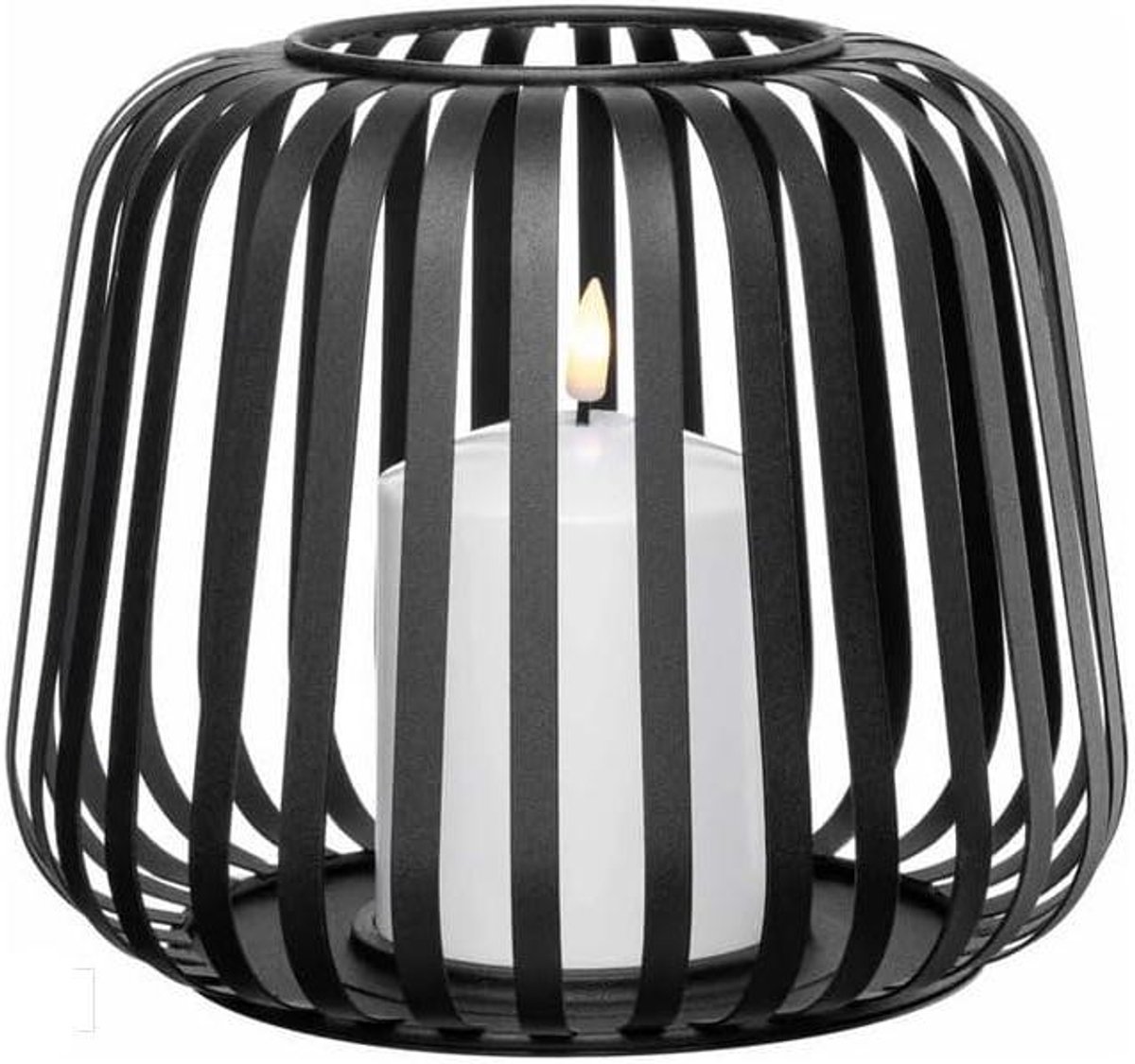 LED Lantaarn - Buitenlamp - Sfeerverlichting Buiten - Decoratief Design - 20 x 18 cm - Zwa