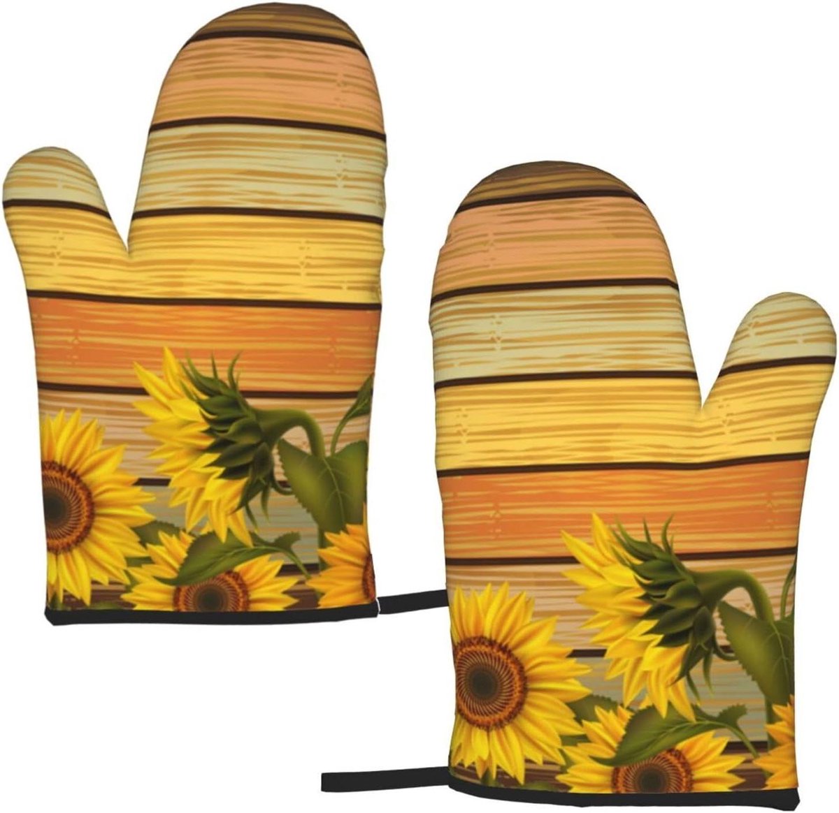 Ovenwanten - Keukenhandschoenen - Veilig Koken - Hittebestendig Ontwerp - 28 x 18.5 cm - Zonnebloem