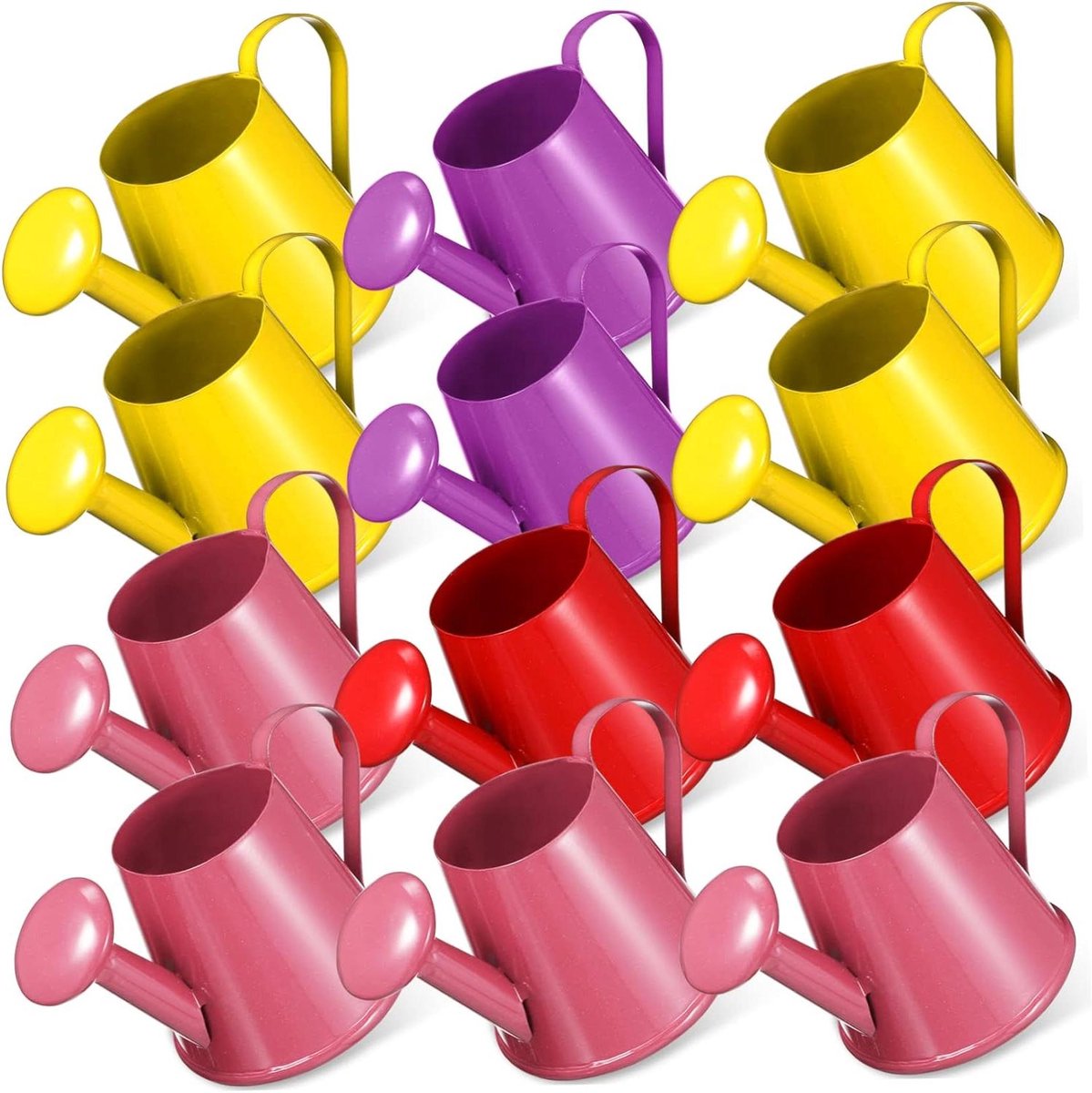 Kleine Metalen Gieters - Miniatuur Waterkoker - Binnenshuis Tuinieren - Bevordert Hand Oog Coördinatie - 12 Stuks - Diverse Kleuren