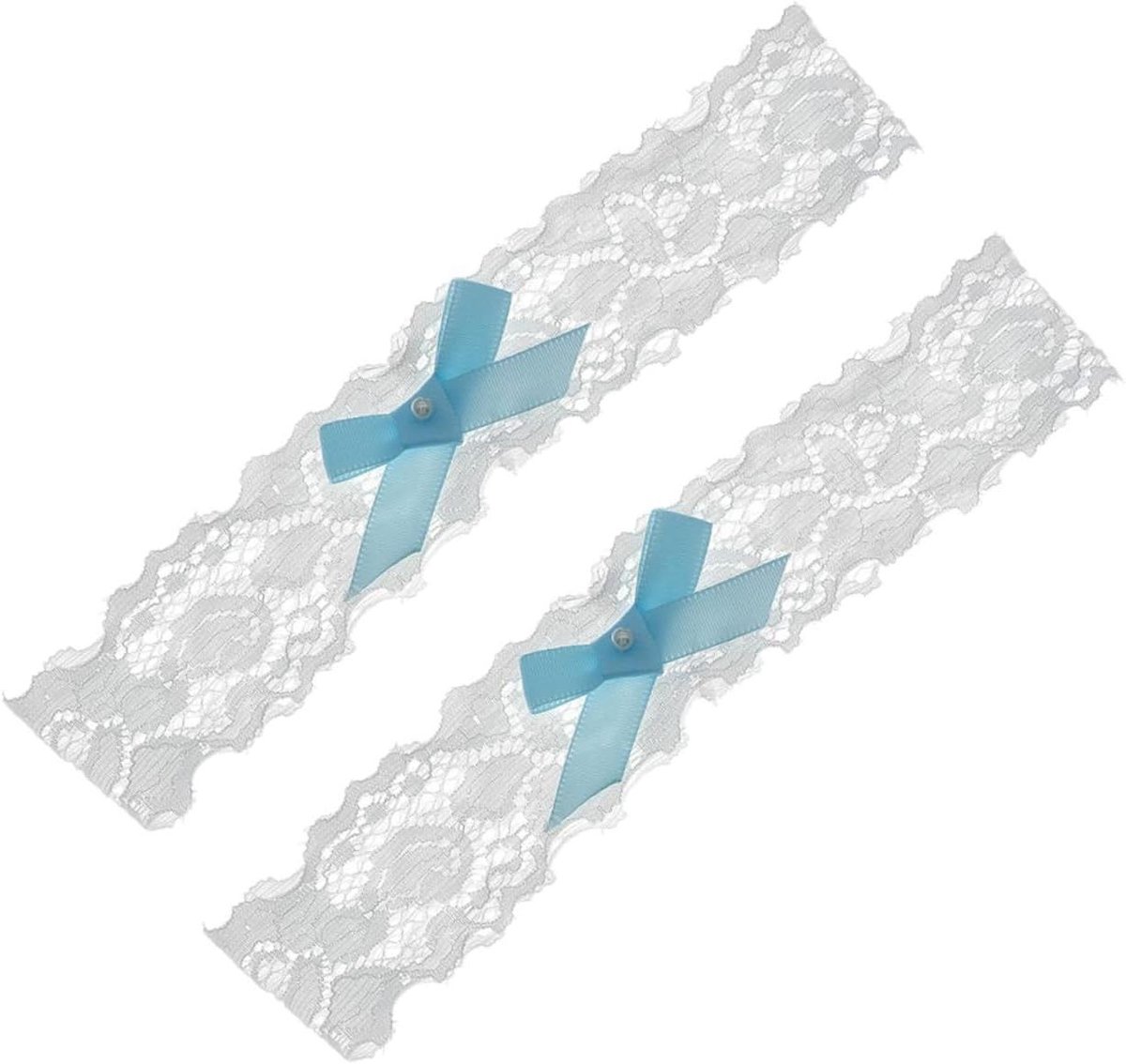 Bruidsgarters Set - Kousenbanden Bruid - Bruiloft Accessoire - Met Strik Decor - 40x40x60cm - Blauw