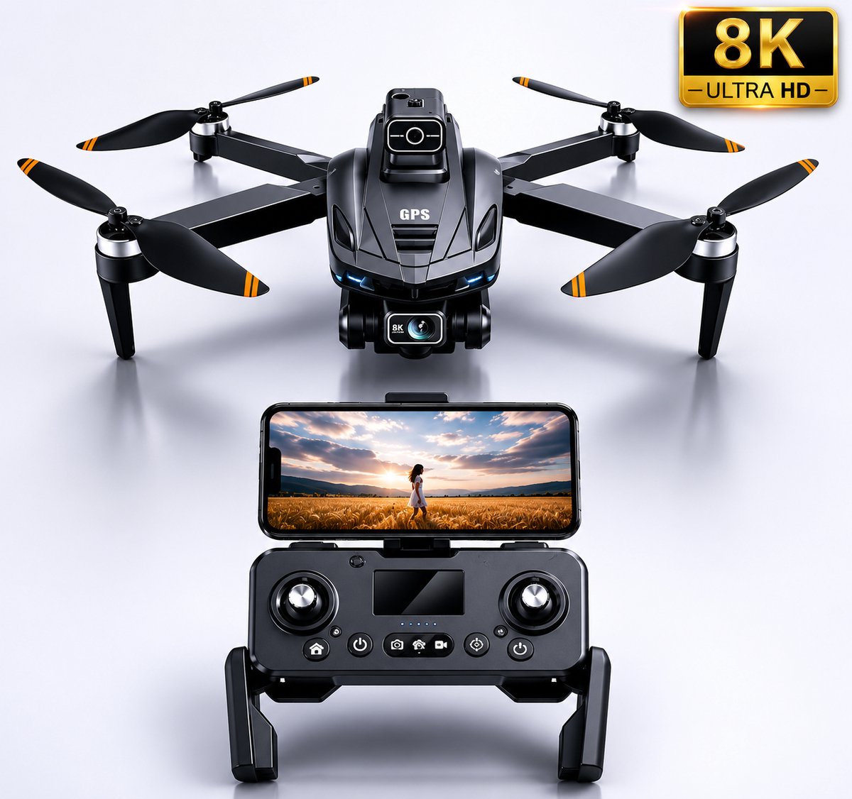 Bol.com Gabrys® pro Drone voor beginners met Professionele 8K Luchtfotografie -lange afstand - 5G Wifi Gps - opvouwbare mini dro... aanbieding