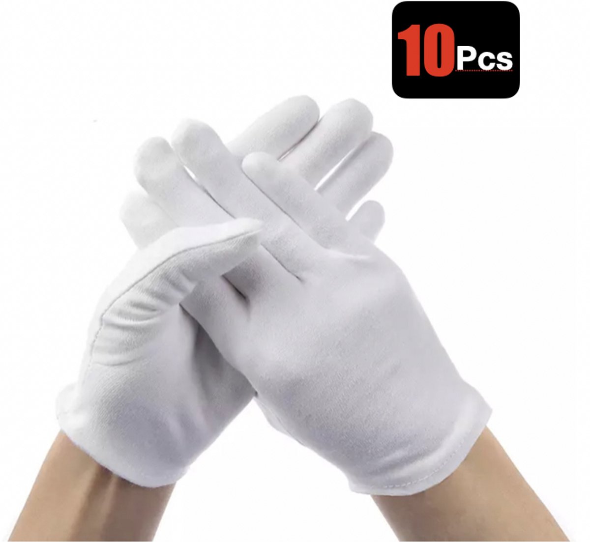 Katoenen Handschoen - Handschoenen - Gezondheidszorg - Ziekenhuis - Beauty Center, Kapper en Salon Spa Tattoo - Jewelry - Gloves Cotton - Jewelry Glove - Wit - Maat M - 10Stuks/5Pairs