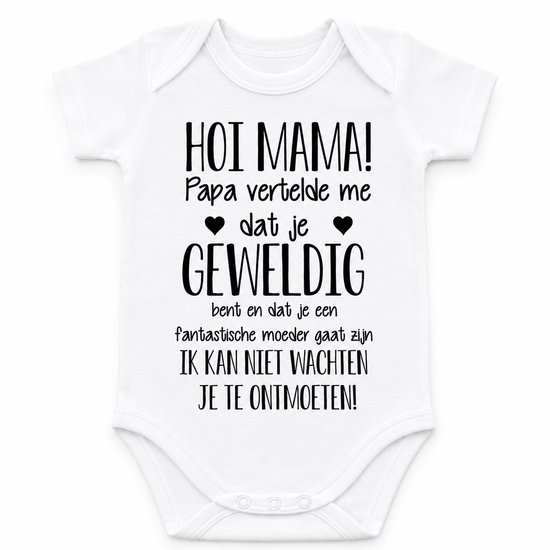 Barboteuse Bébé avec annonce texte grossesse Bonjour maman, papa vous a dit que vous êtes géniale et que vous serez une mère formidable. Je ne peux pas attendre ... rencontrez Gift for Dear annonce à venir annonce annonce être