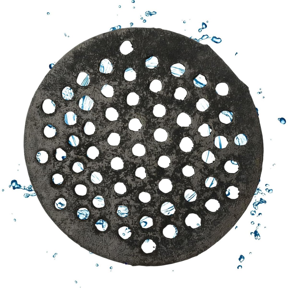 Drainageafvoerhoes - Vloerafvoer - Efficiënte waterafvoer - Gietijzeren constructie - 18 x 18 cm - Grijs